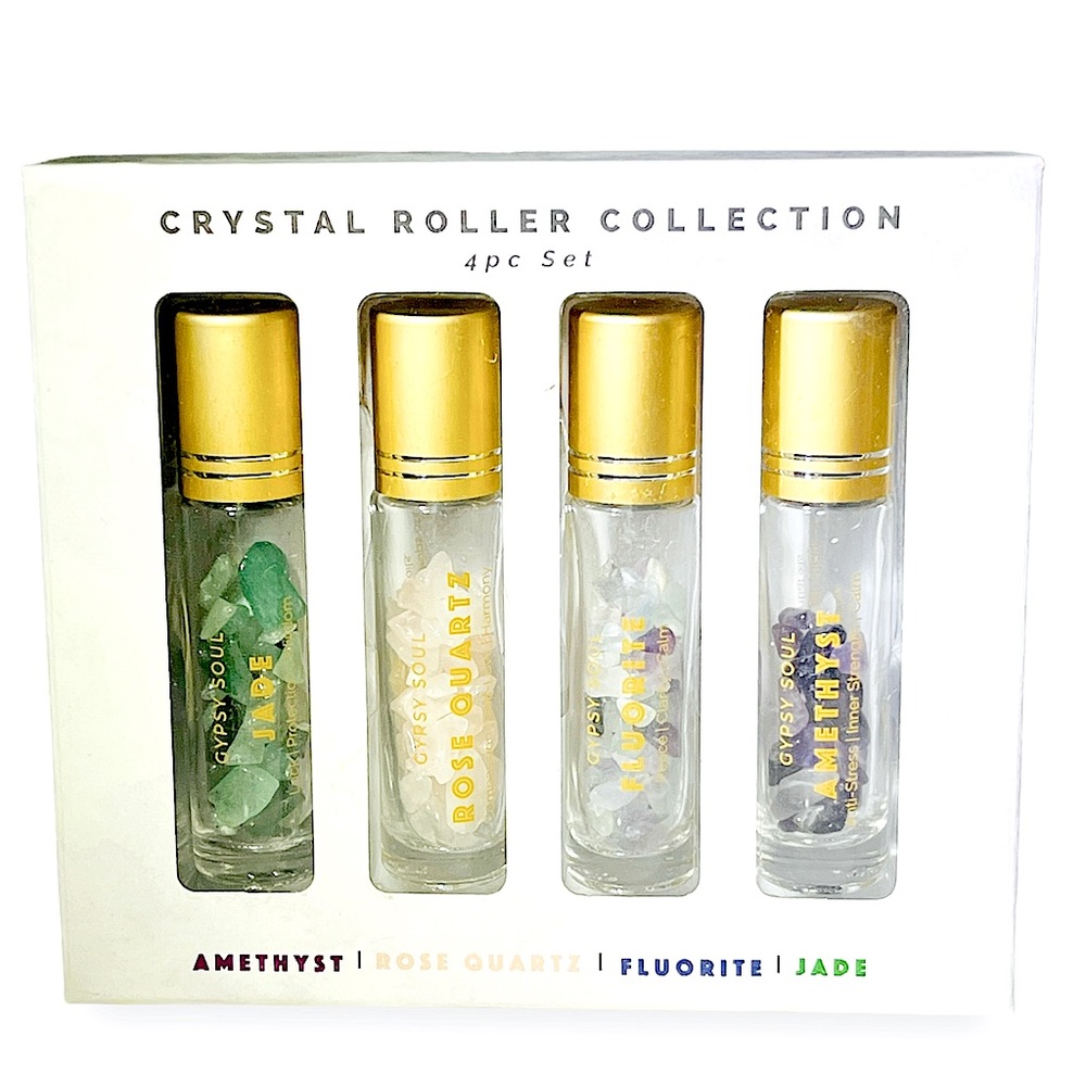 Essential Oil Natural Crystal Stone Roller Bottles